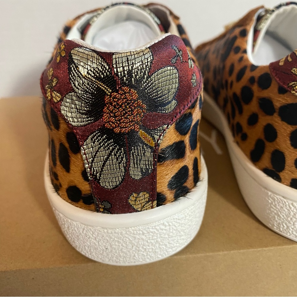 NEW JOHNNY WAS Leopard Print Calf Hair & Floral Sneakers Tennis Shoes | Size 6 - Picture 8 of 14